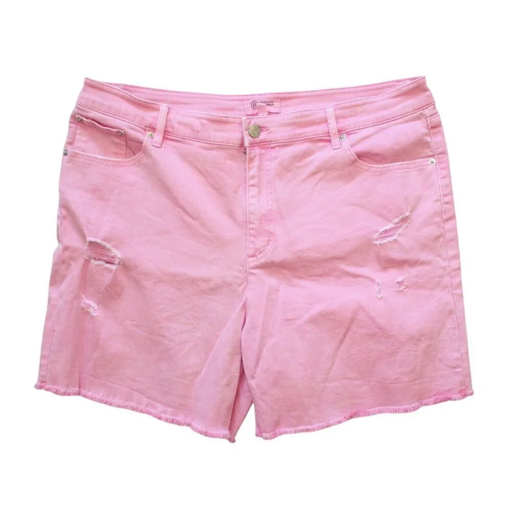 Candace Cameron Bure Pink women's short Size 16 summer high waist Distressed